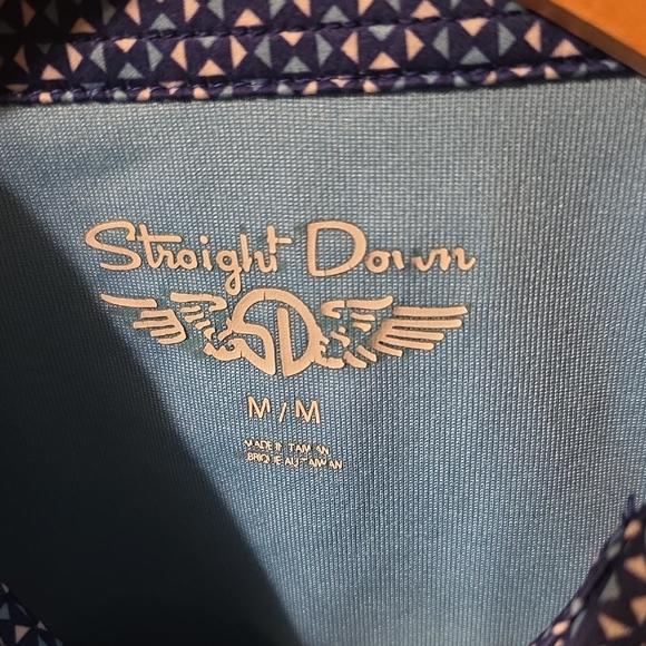 Straight Down Blue Patterned Shirt Mens Medium (Matt #30) - Picture 2 of 6